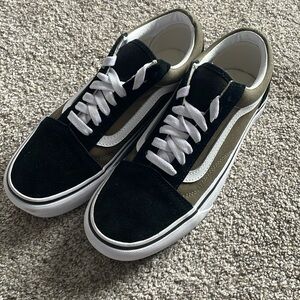 Vans Black and Olive Sneakers